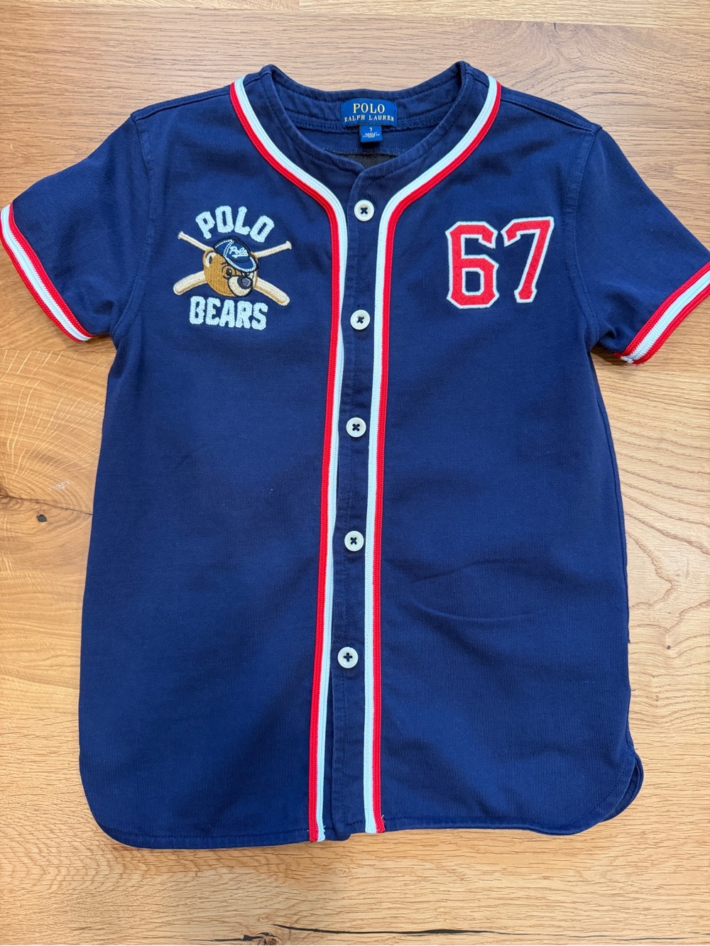 Polo by Ralph Lauren Navy Baseball-Style Polo Bears Button-Down